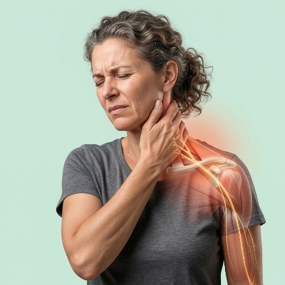 Dolor de cuello que se extiende hacia los brazos